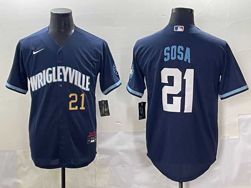 Men 2025 Chicago Cubs #21 Sosa Drak Blue City Edition Nike MLB Jersey style 4->chicago cubs->MLB Jersey
